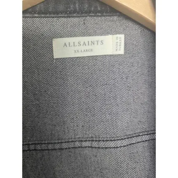 All Saints Barrio Denim Jacket Black Washed Size XXL - Picture 4 of 5